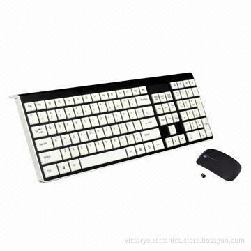 2.4G RF Keyboard and Mouse Combo, 5 Hot Keys for Internet and Multimedia Use